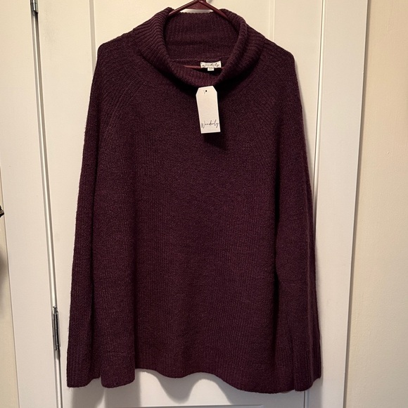 Wonderly Sweaters - Wonderly Women's Deep Purple Cowl Neck Sweater size XXL. NWT